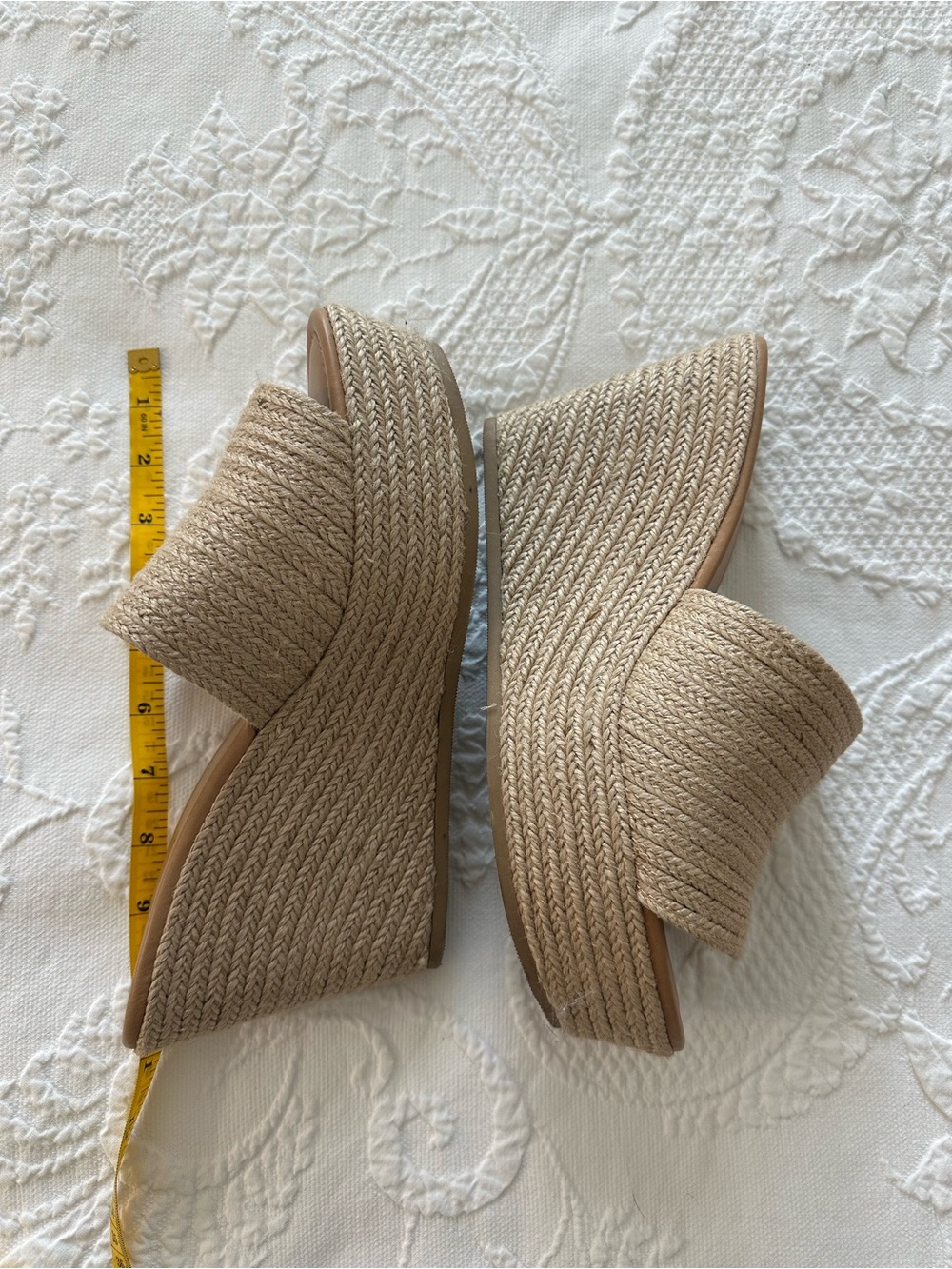 Soda Size 10 Woven Espadrille Wedge Sandal - Beige